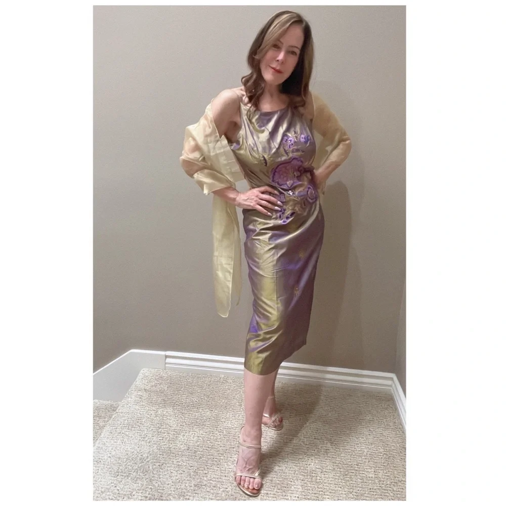 FREE PEOPLE 100% Silk Vintage Dress - Picture 4 of 13